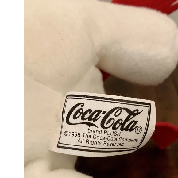 Vintage 1998 Coca-Cola Bean Bag Plush Polar Bear With Red Scarf Collectible Tags - Picture 10 of 12